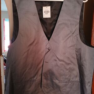 JCPenney Black and Gray Checkered Suit Vest